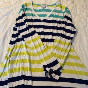 Liz Claiborne Striped Tunic Long Sleeve Top